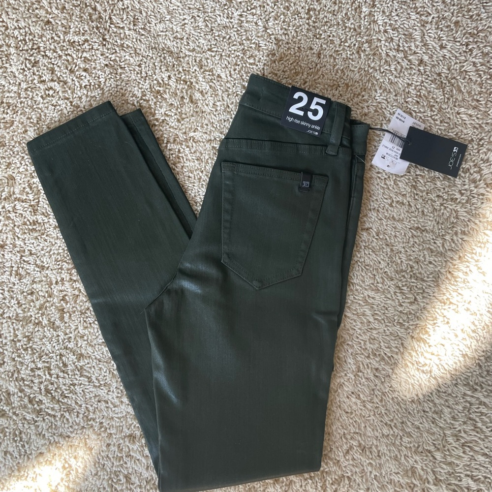 NWT Joe's Jeans Olive wax coated Skinny Jeans